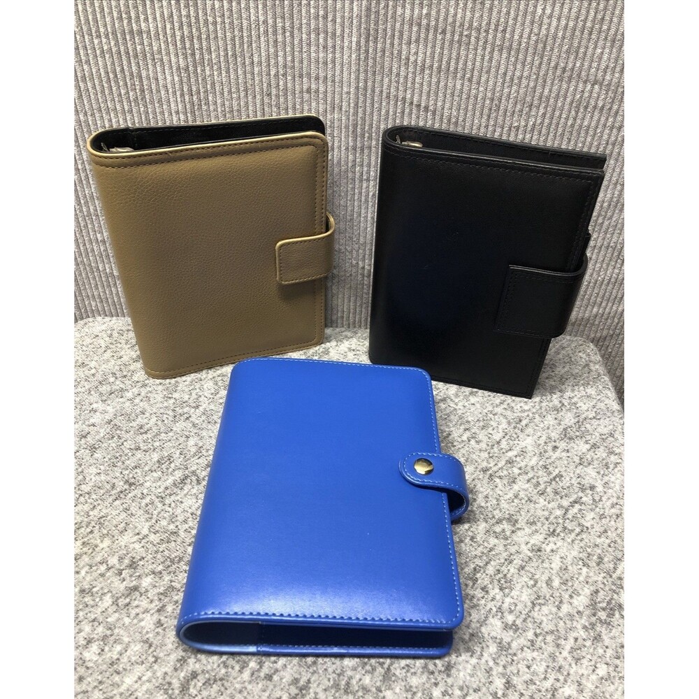 Lot Of 3 Planners Tan Black Blue Franklin Covey 365 & Unbranded